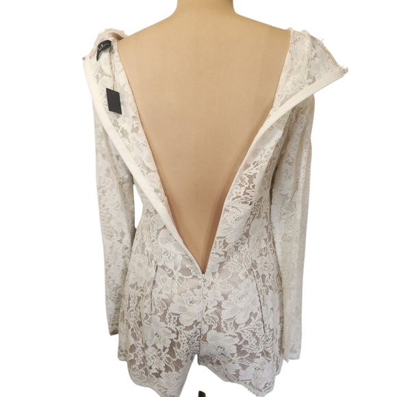 LULUS "Express Your Love" Long Sleeve Lace Romper - Size M - Picture 11 of 17